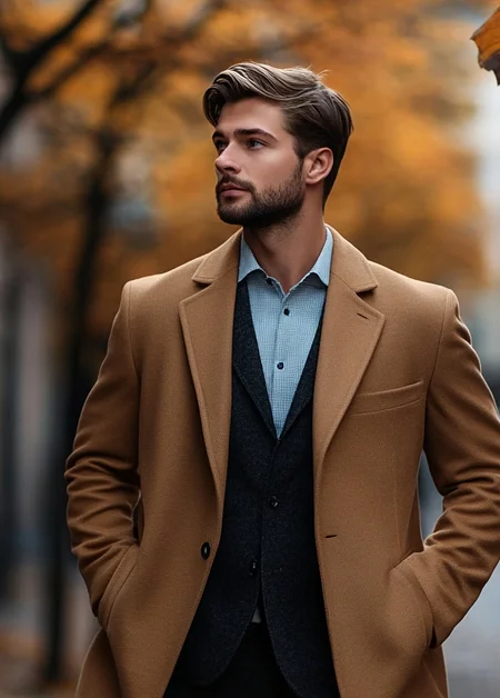 Camel Wool Coat Details-Krellivonique